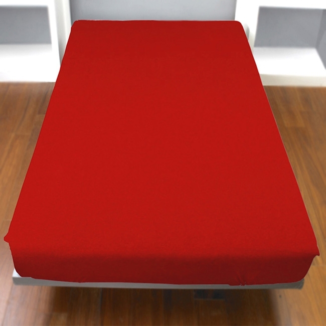 （最後限搶）純棉素面單人床包-紅產品圖