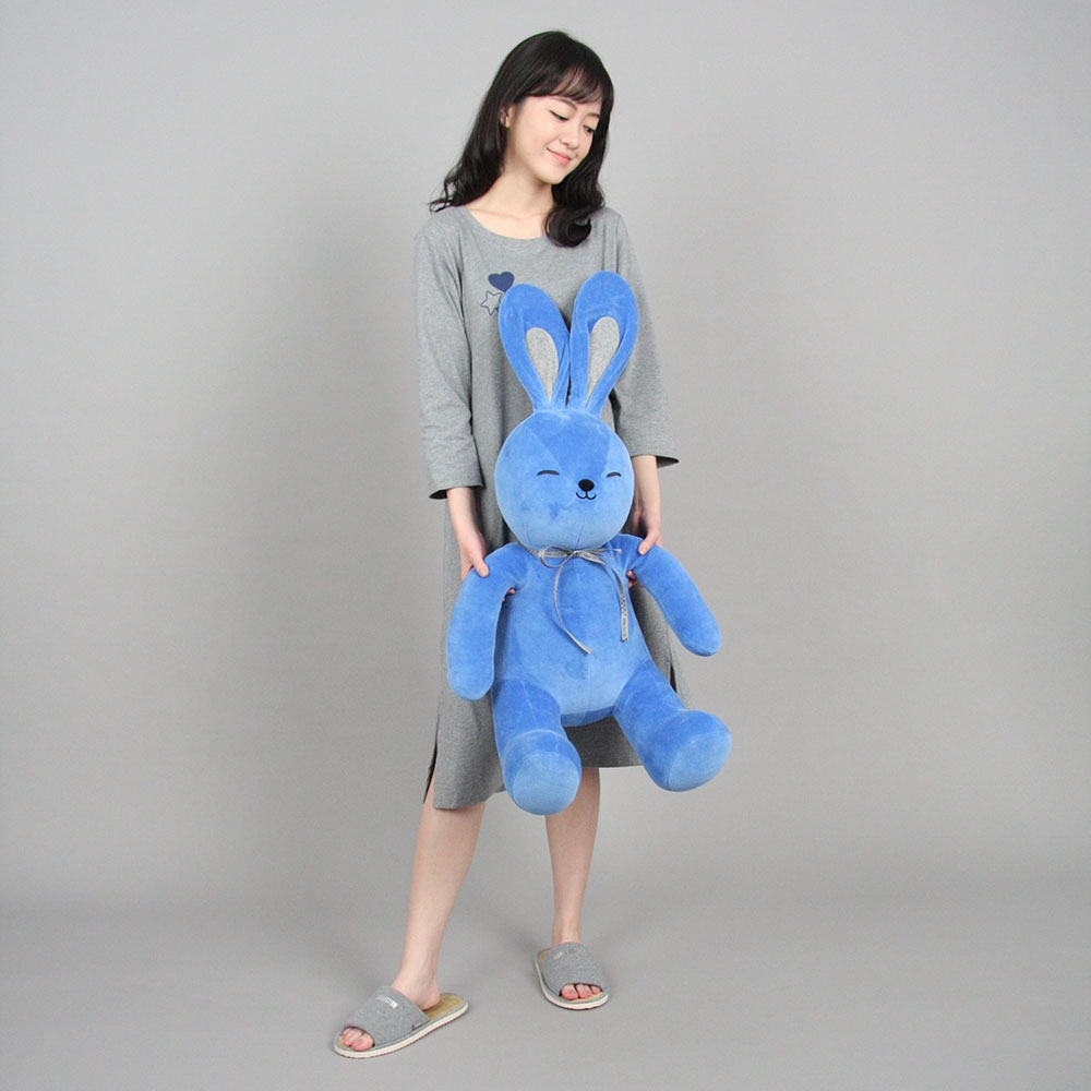 兔子坐姿大抱枕-寶石藍產品圖