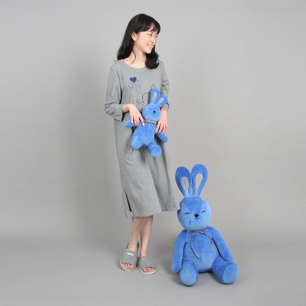 兔子坐姿大抱枕-寶石藍產品圖