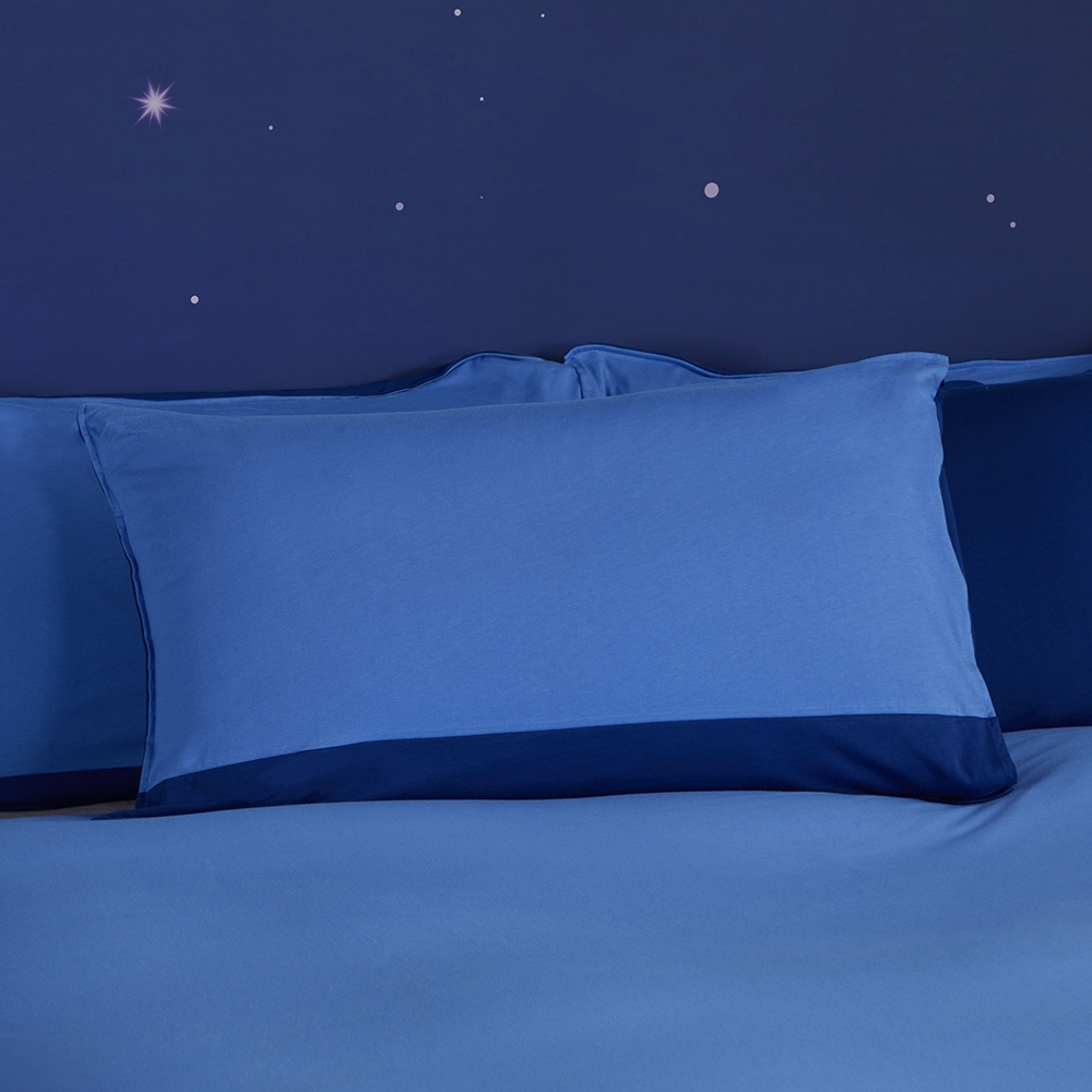 素色拼接信封式枕套1入-寶石藍產品圖