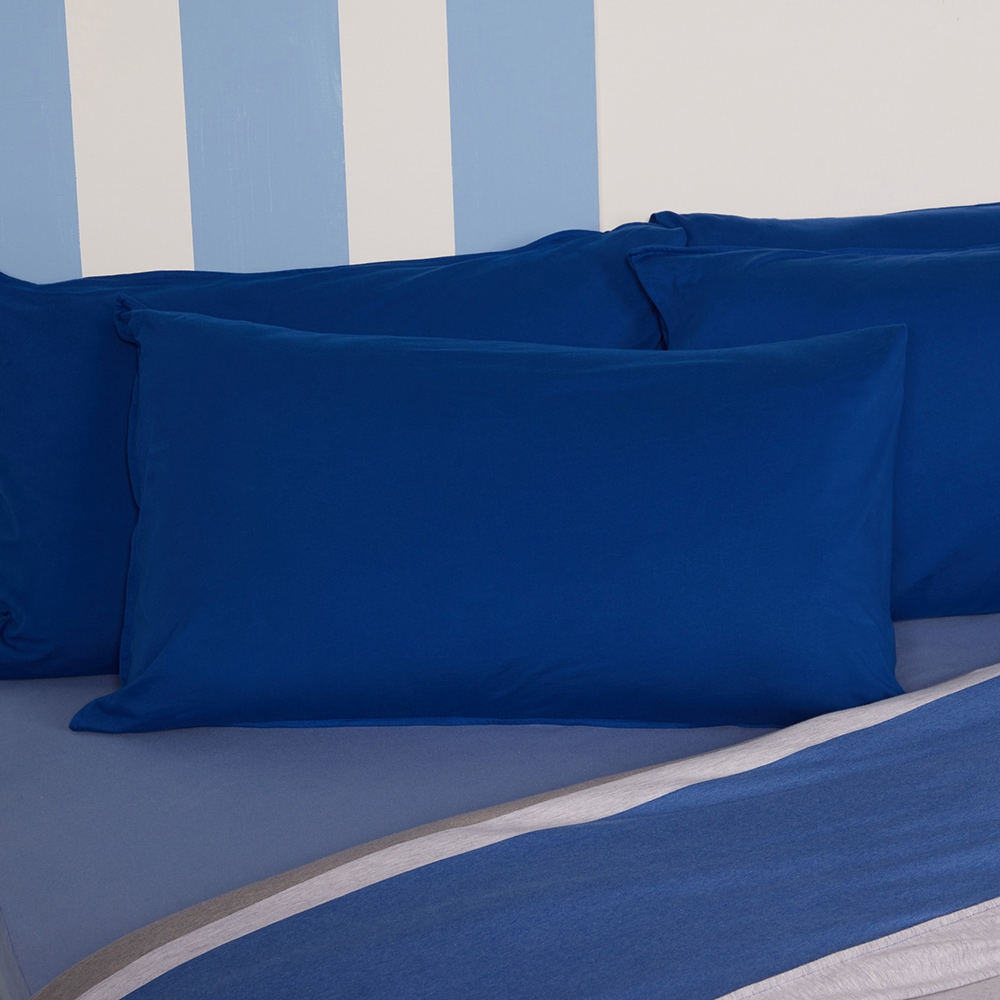 素面信封式枕套1入-藍產品圖