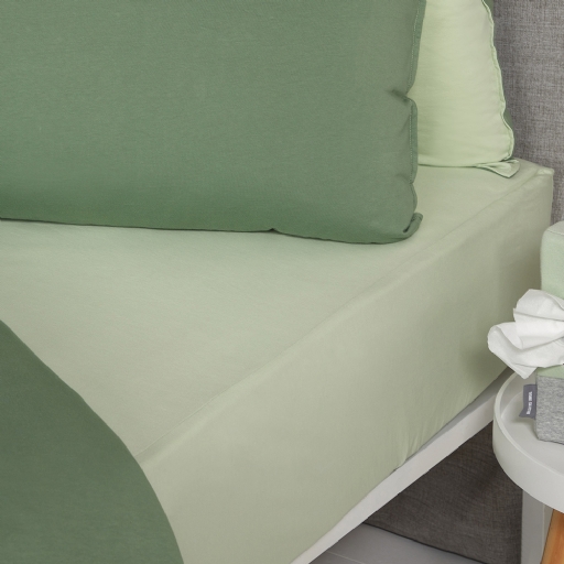 純棉素面特大床包-淺蘆薈綠