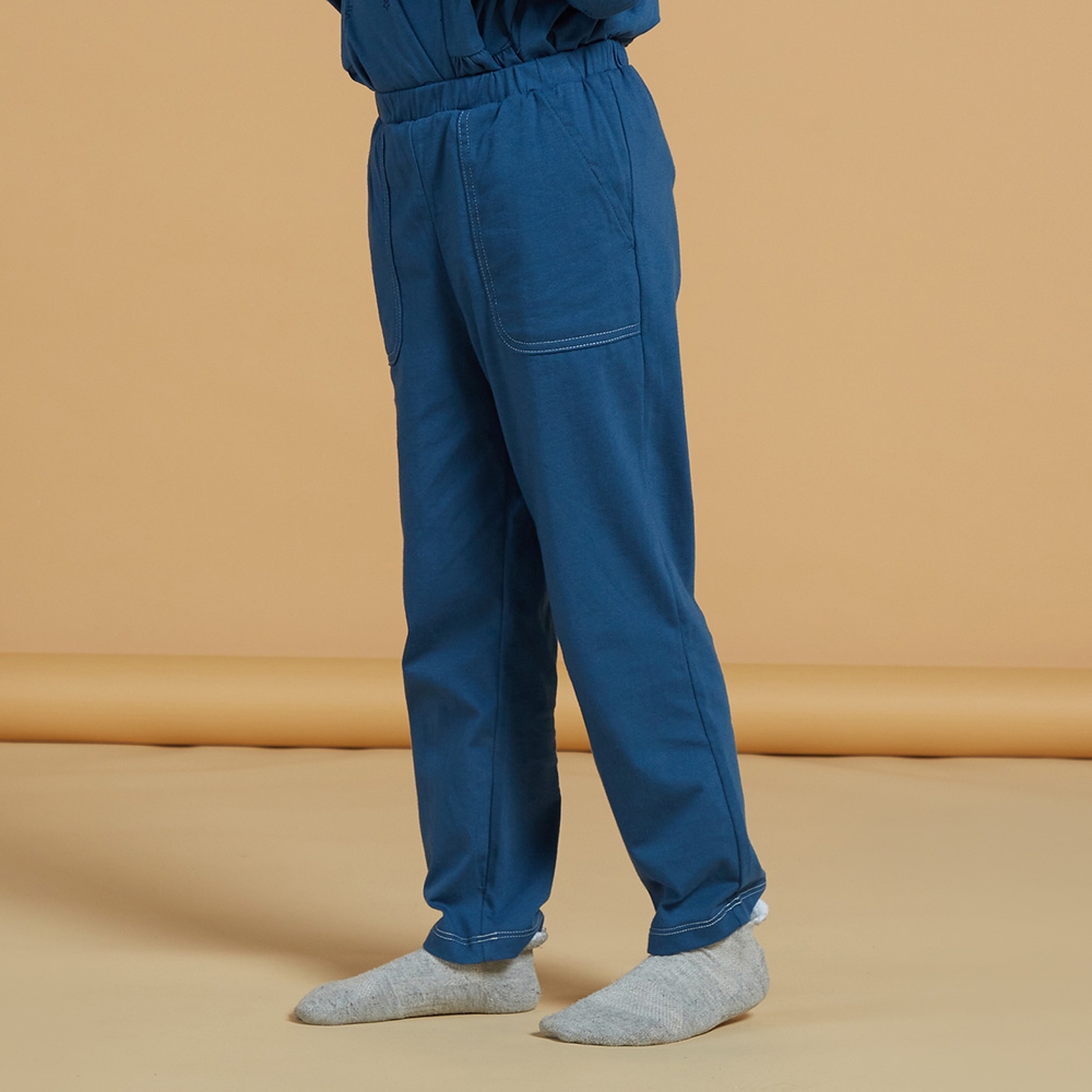童裝｜車縫設計長褲-普魯士藍 (S/M)產品圖