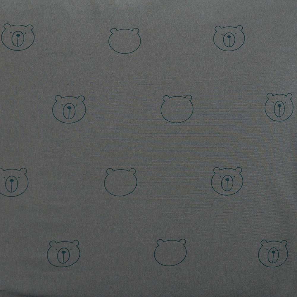 純棉黑熊印花雙人床包-夜幕綠產品圖