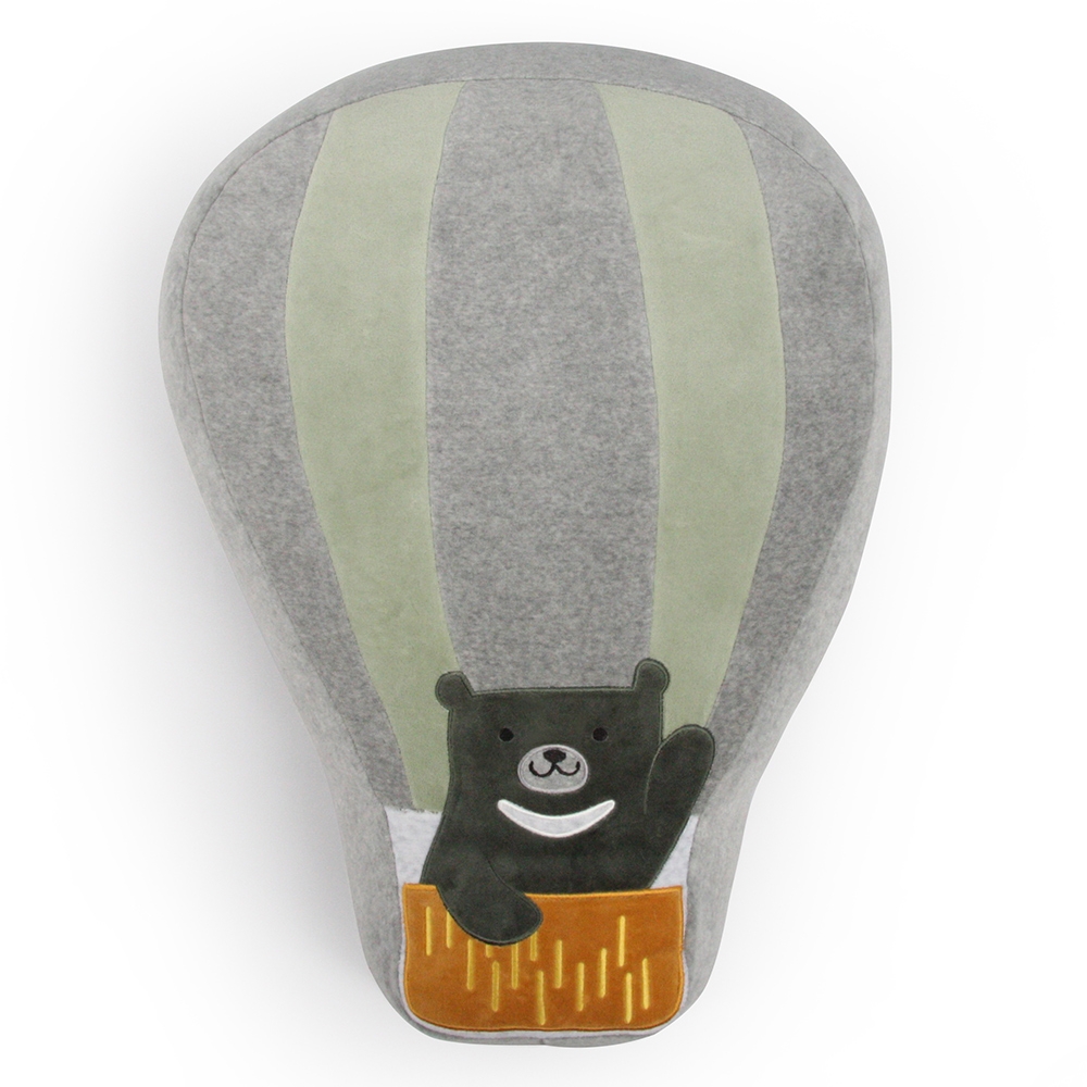黑熊熱氣球抱枕-鼠尾草綠產品圖