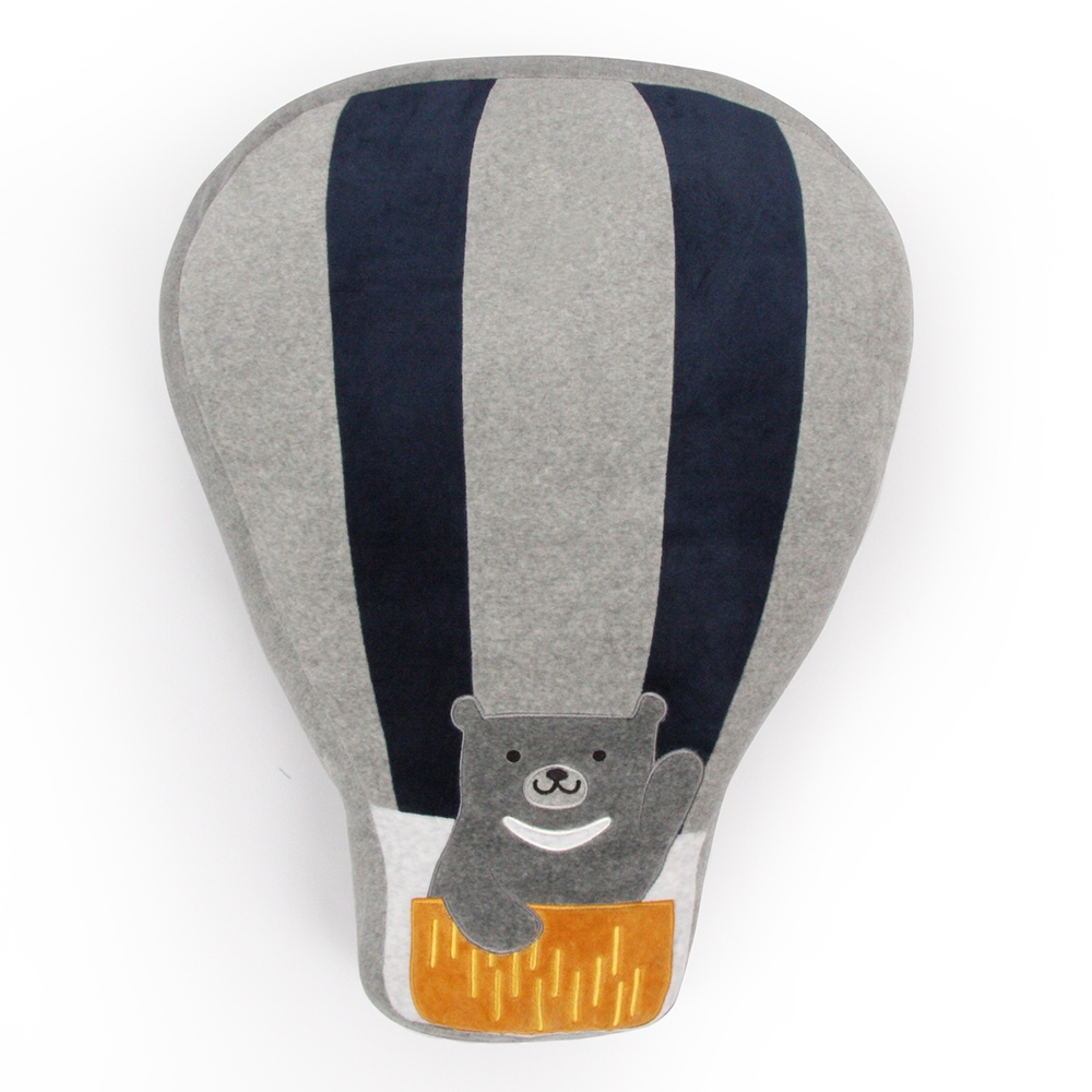 黑熊熱氣球抱枕-丈青藍產品圖