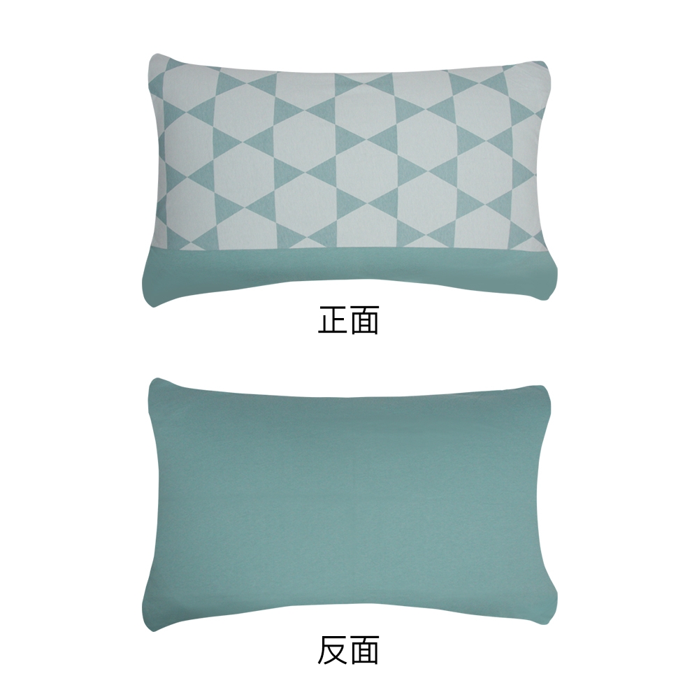六角幾何信封式枕套1入-藍綠產品圖