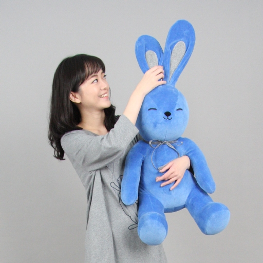 兔子坐姿大抱枕-寶石藍