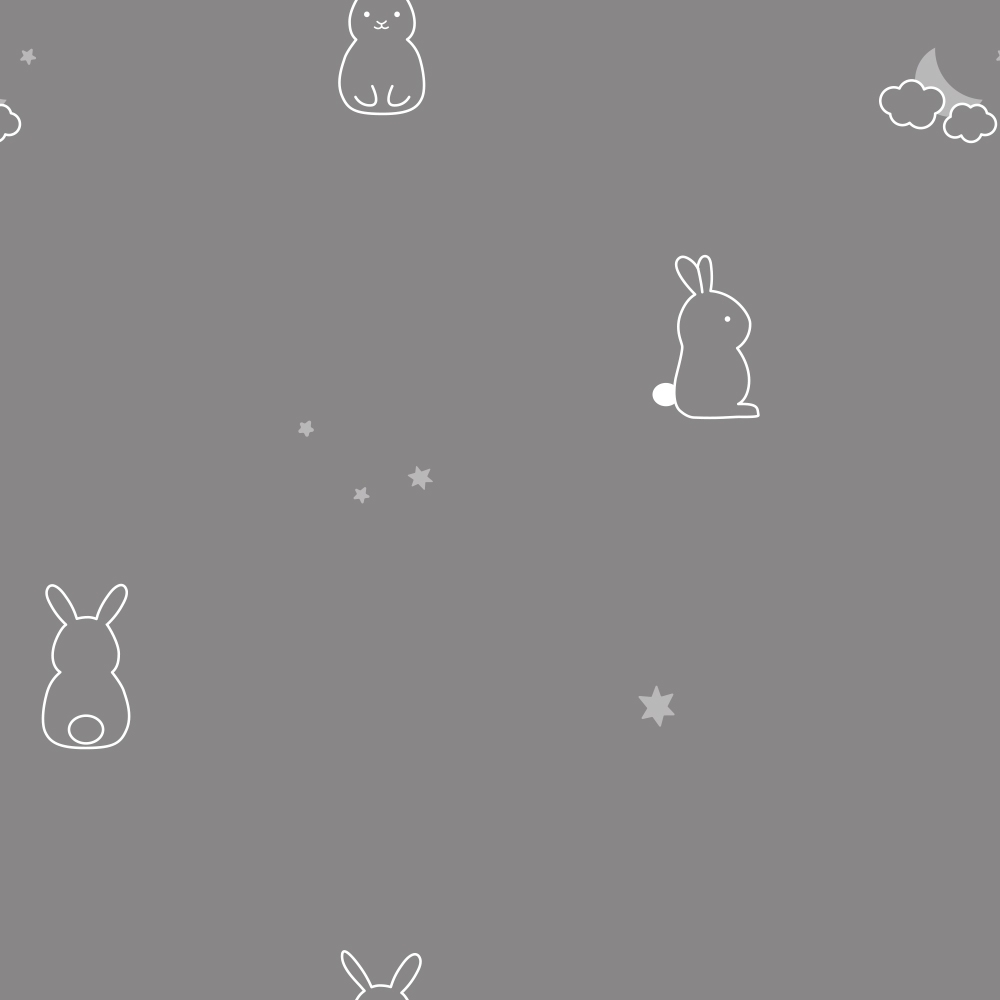 純棉兔子印花雙人床包-岩石灰產品圖