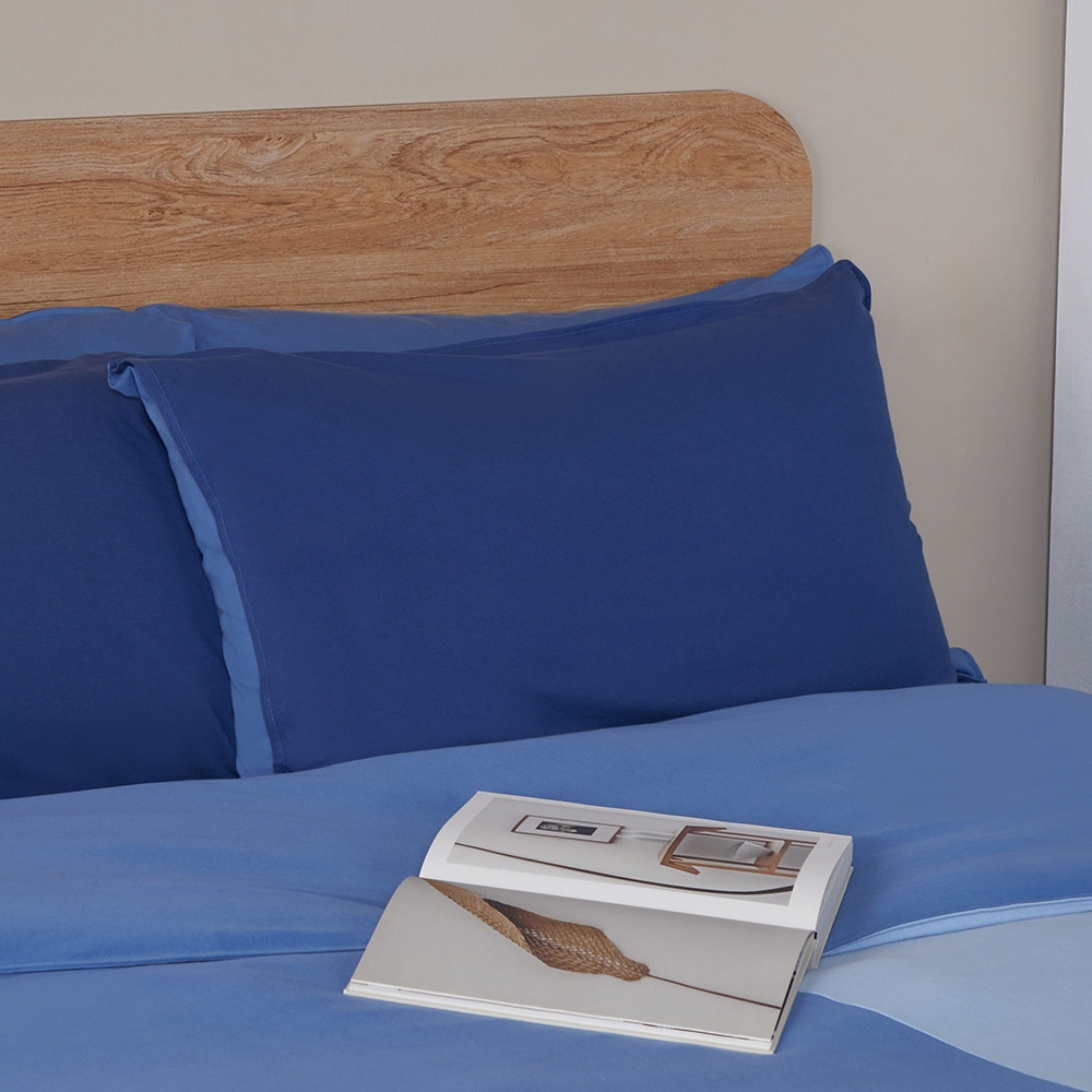 素面信封式枕套1入-紳士藍產品圖
