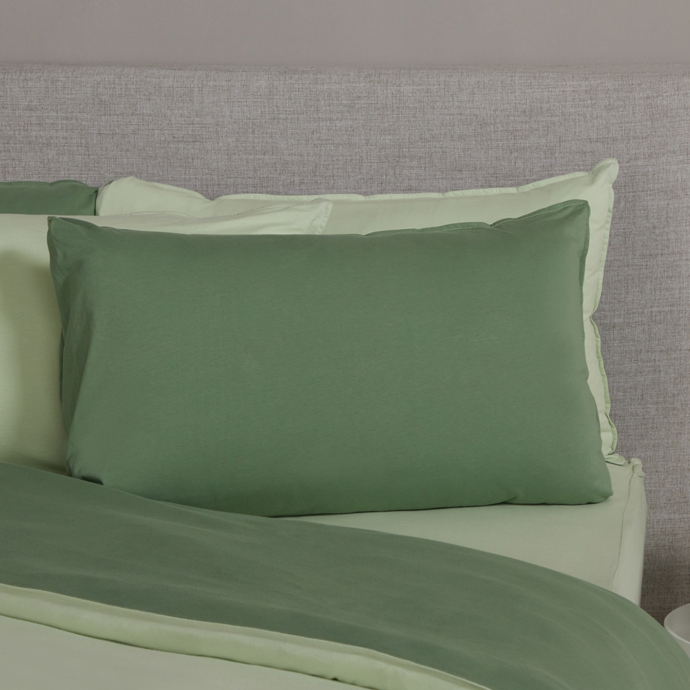 素面雙色信封式枕套1入-尤加利綠產品圖