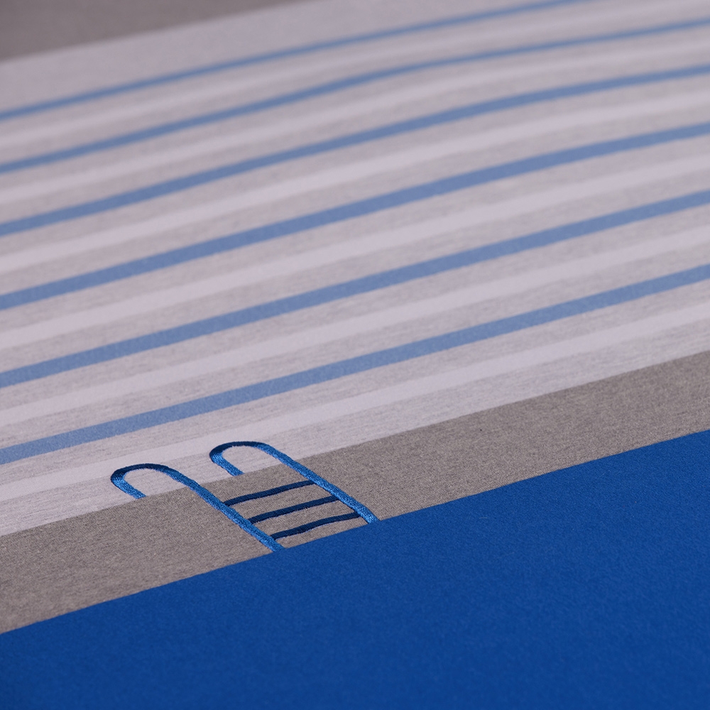 盛夏泳池 加大被套+枕套三件組-藍產品圖