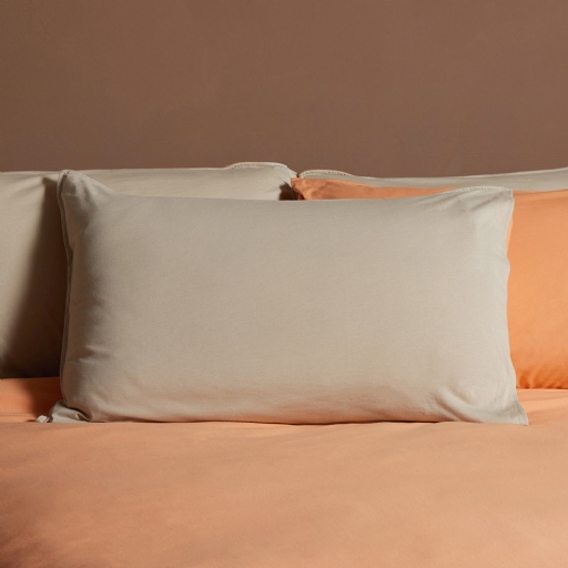 素面雙色信封式枕套1入-奶茶棕/暖陽橘
