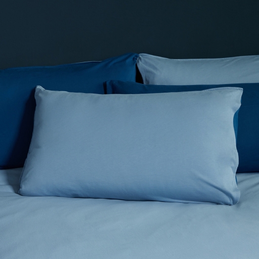 素面雙色信封式枕套1入-運河藍/普魯士藍