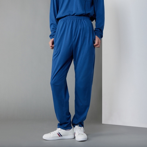 （售價已折）男裝|【暖薑纖維】車縫設計長褲-深海藍(M/L)