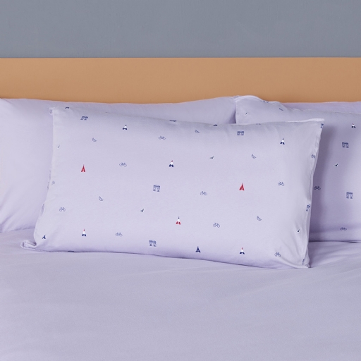 巴黎印花信封式枕套1入-薰衣草紫