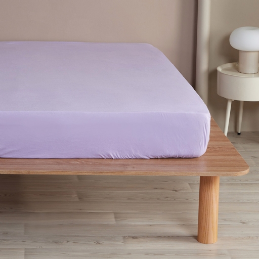 純棉素面床包-薰衣草紫