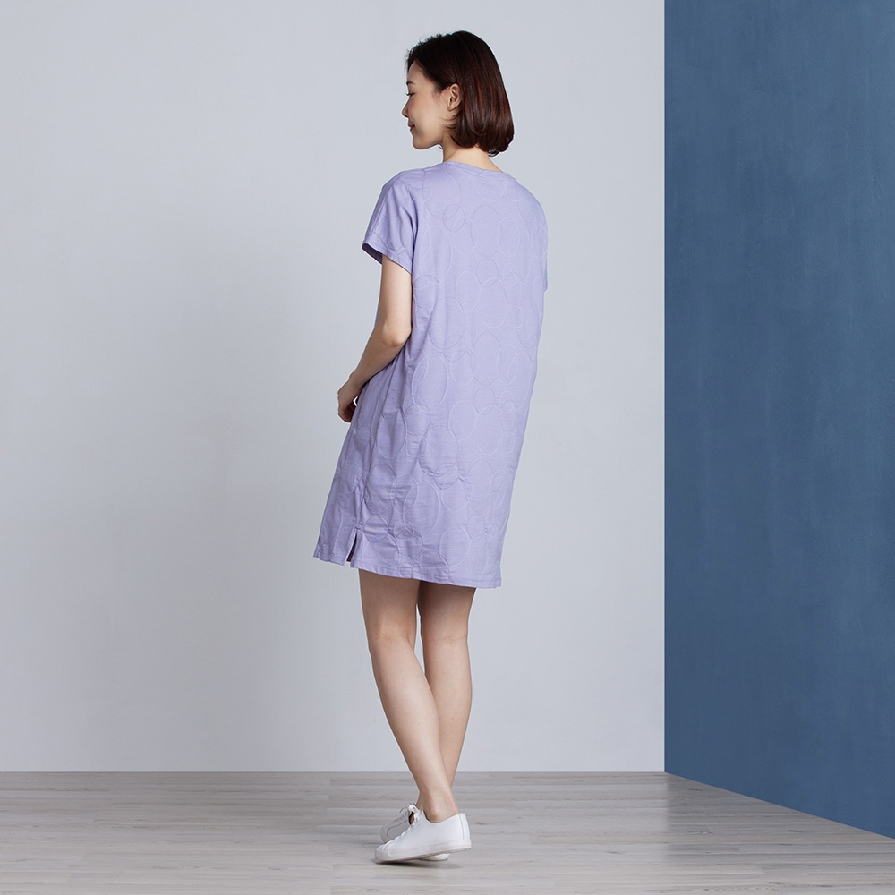 立體提花短袖洋裝-薰衣草紫產品圖
