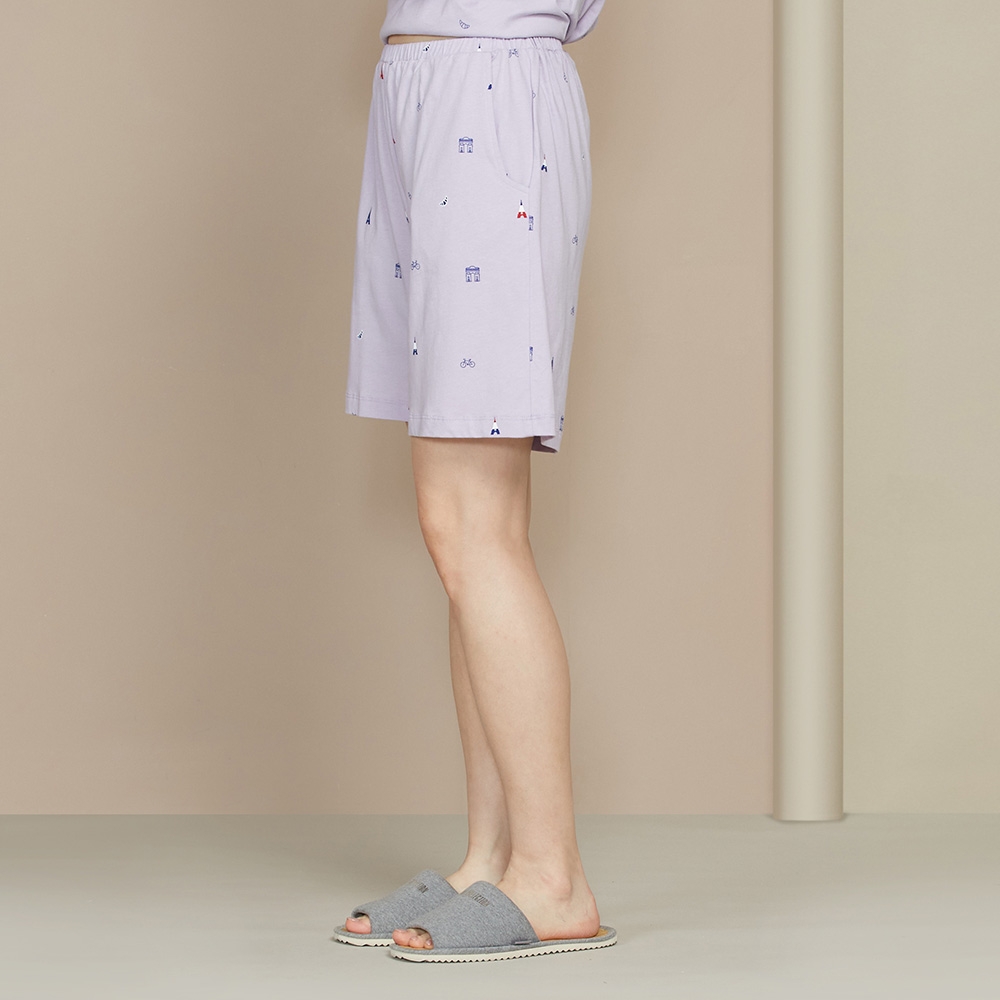巴黎印花短褲-薰衣草紫（M/L）產品圖
