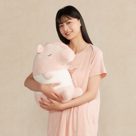 馬來貘側姿靠枕-貝殼粉