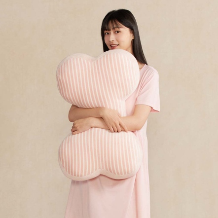 條紋大骨頭抱枕-貝殼粉