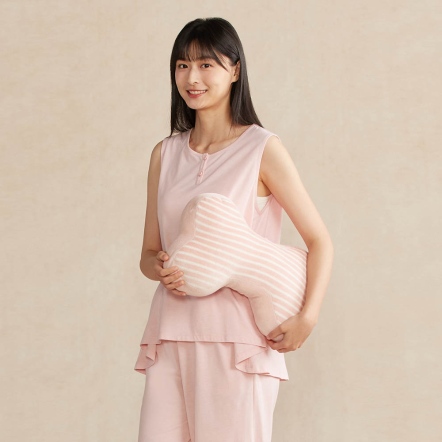 條紋小骨頭抱枕-貝殼粉