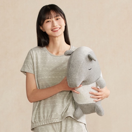 馬來貘側姿靠枕-迷霧灰