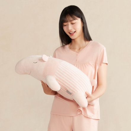 馬來貘趴姿抱枕-貝殼粉