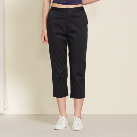 絲光棉彈性八分褲-丈青