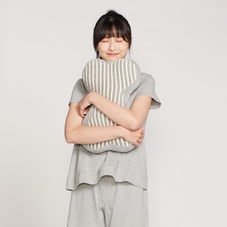 條紋小骨頭抱枕-迷霧灰