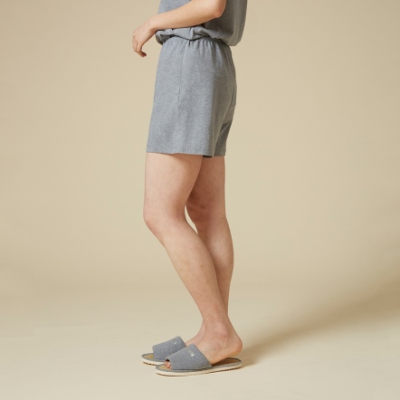 純棉平口短褲-岩石灰