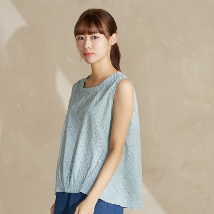 泡泡印花背心-淺藍綠