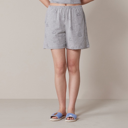 DINOTAENG｜QUOKKA & BOBO 印花短褲-迷霧灰