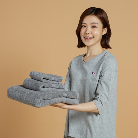 純棉大浴巾（74x140cm）-灰