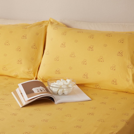 DINOTAENG｜QUOKKA & BOBO 純棉印花床包-盛夏黃