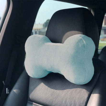 素面骨頭車用頸枕-湖水綠