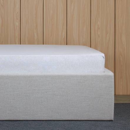 純棉素面床包-銀白灰