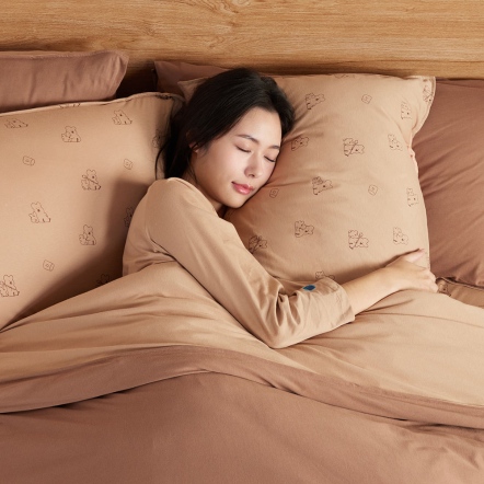 DINOTAENG｜QUOKKA & BOBO 印花信封式枕套1入-大地棕