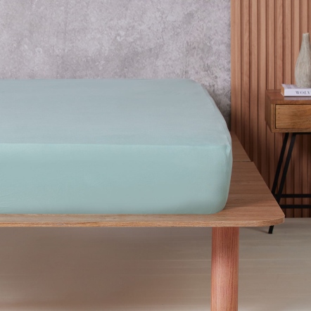 純棉素面床包-薄荷綠