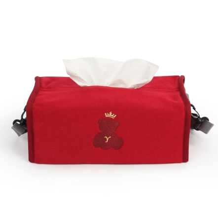 皇家熊兩用面紙套-酒紅