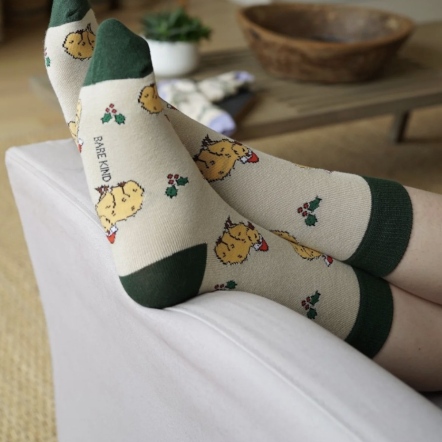 BARE KIND｜英國竹纖維襪-聖誕水豚