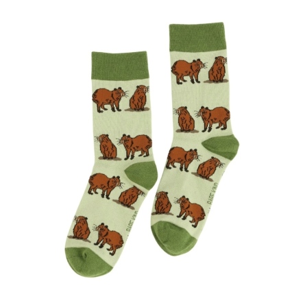 BARE KIND｜英國竹纖維襪-水豚(綠)