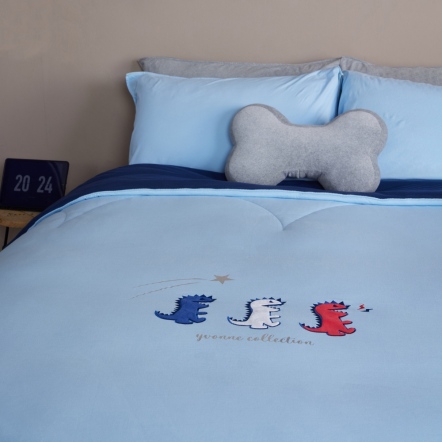 法國恐龍 四季被-天空藍