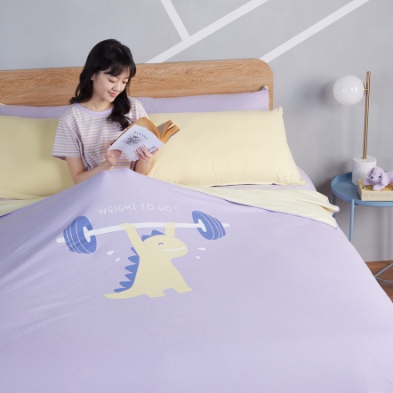 恐龍舉重 薄紗毯-薰衣草紫