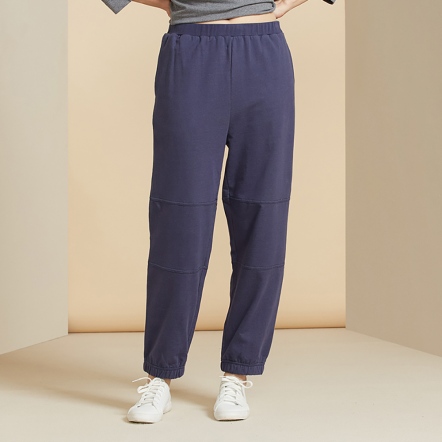 【鋅纖維】剪接長褲-星海藍