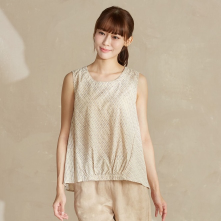 泡泡印花背心-奶茶棕