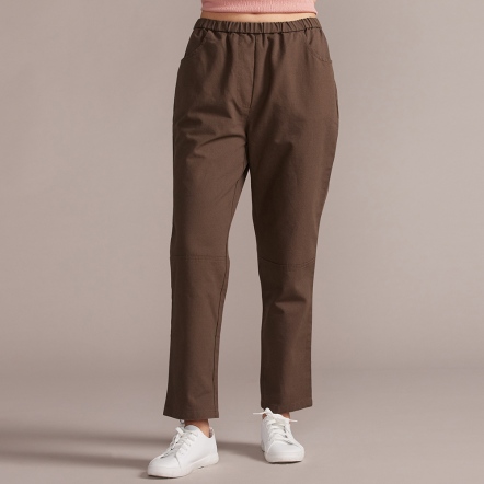 網路限定 | 純棉剪接長褲-橄欖綠