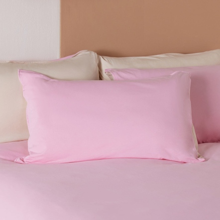 素面信封式枕套1入-泡泡粉