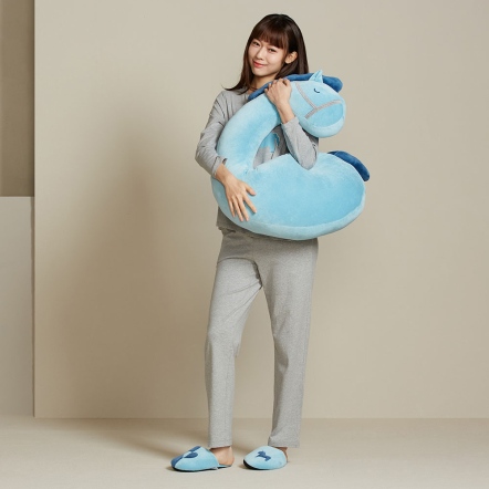 冰島馬多功能抱枕-冰島藍