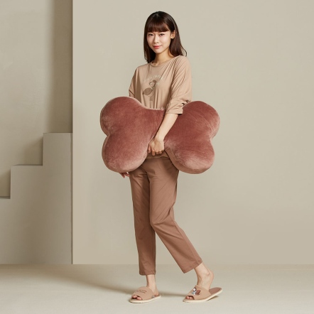 素面大骨頭抱枕-可可棕